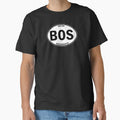Bos Boston Massachusetts Oval Travel T-Shirt - Graphic Print Unisex - T-Shirt, Sweatshirt, Hoodie