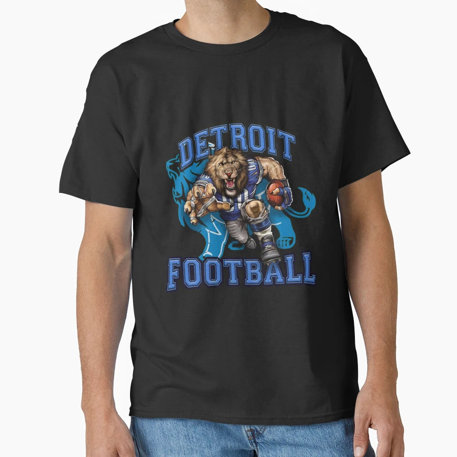 Detroit Football T-Shirt - Minimalist Print Men Women - T-Shirt, Sweatshirt, Hoodie