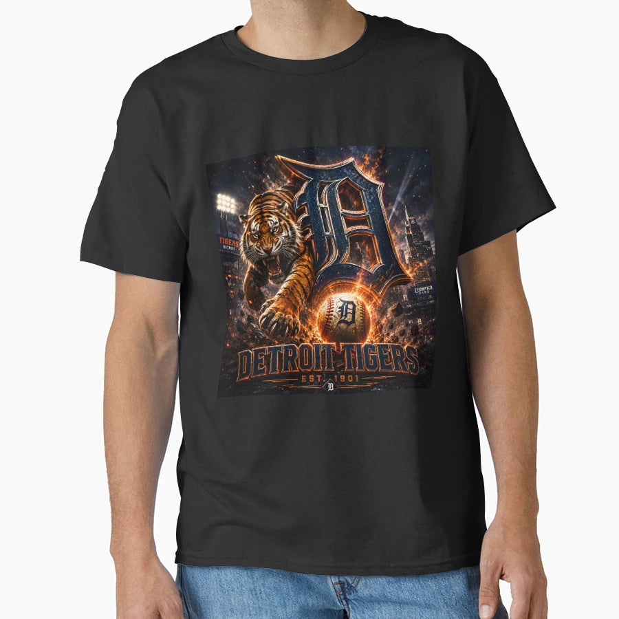 Copy Tigers Logo 1901 Baseball T-Shirt - Streetwear Style for Adults - T-Shirt, Sweatshirt, Hoodie