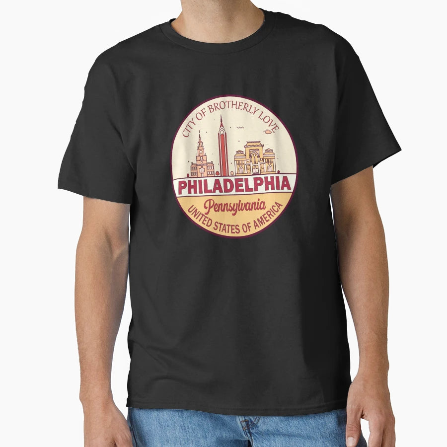Philadelphia Pennsylvania City Skyline T-Shirt - Unique Graphic Men Women - T-Shirt, Sweatshirt, Hoodie
