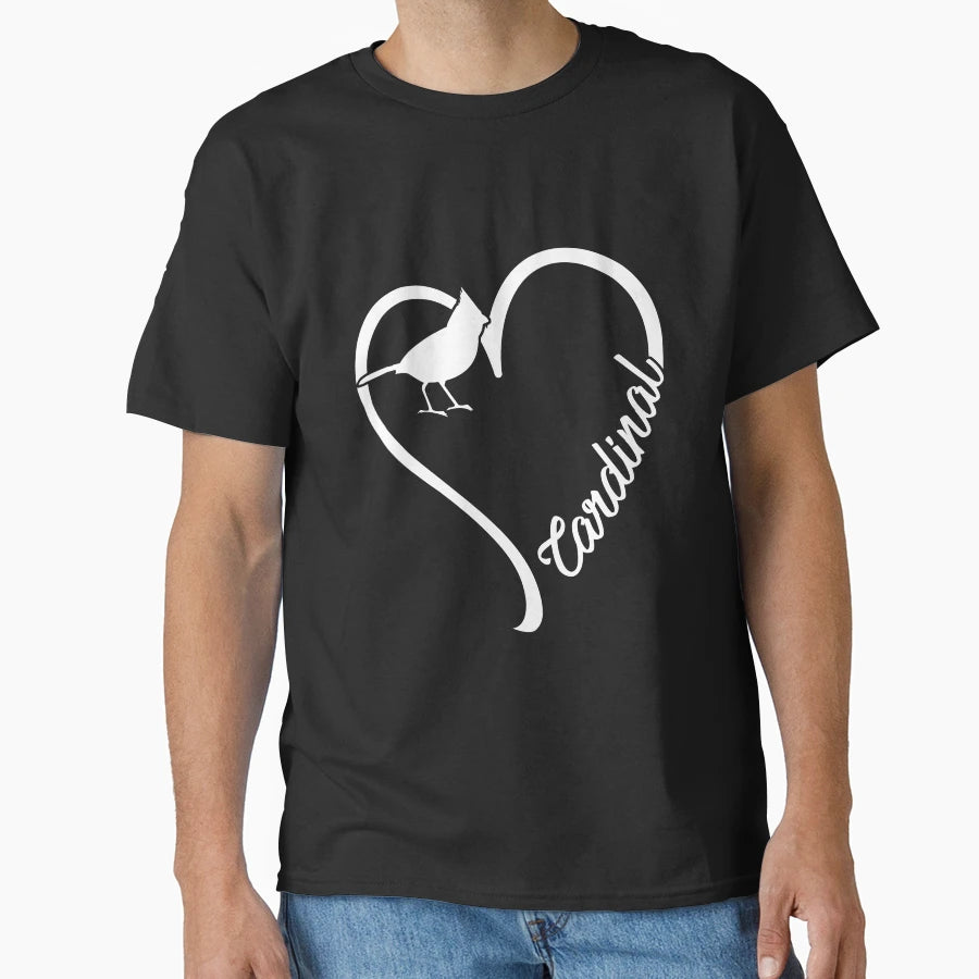 Heart Cardinal T-Shirt - Trendy Graphic for Adults - T-Shirt, Sweatshirt, Hoodie