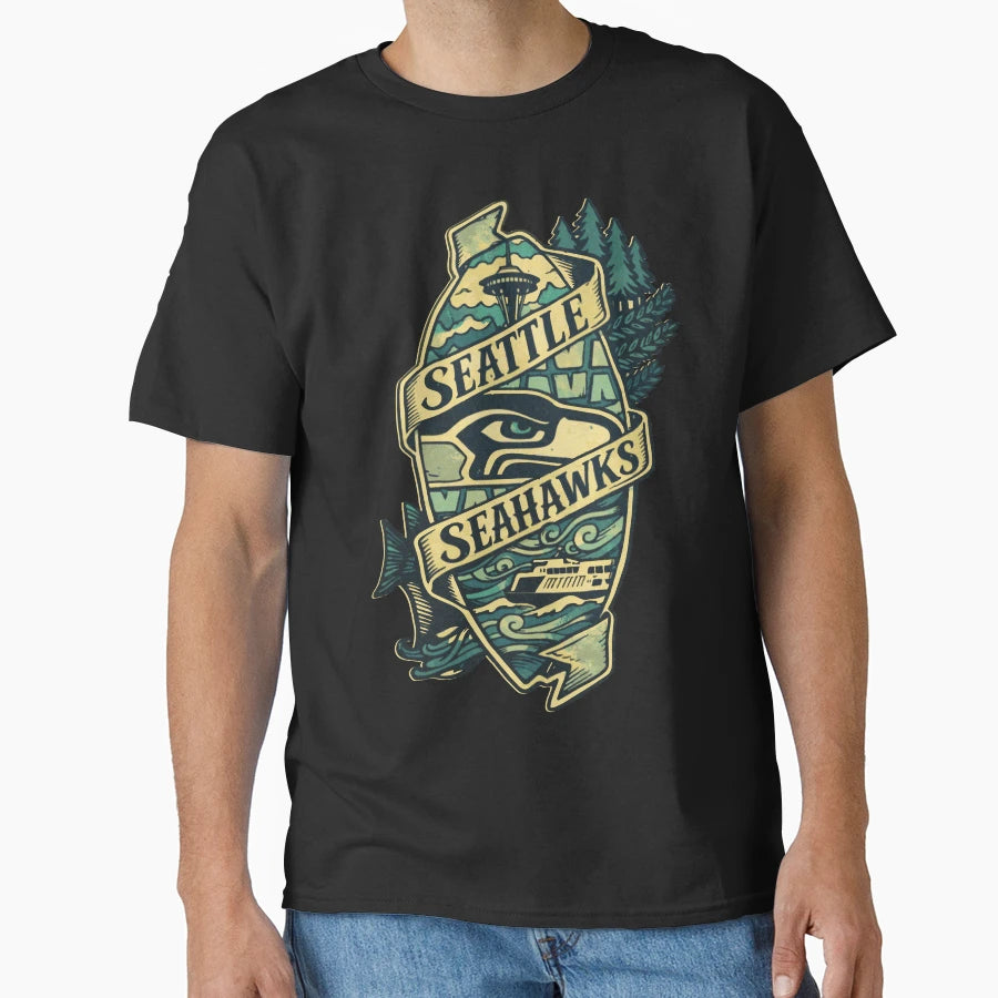 Seattle Sea T-Shirt - Trendy Graphic Unisex - T-Shirt, Sweatshirt, Hoodie