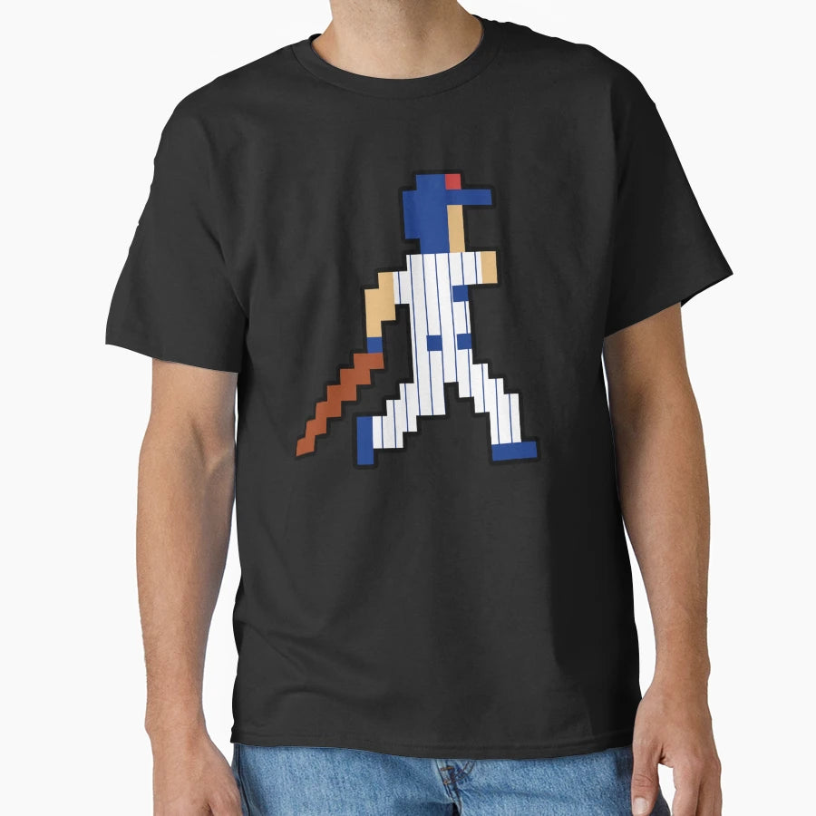 8 Bit Chicago Pixel Baseball Player T-Shirt - Custom Art Print Men Women - T-Shirt, Sweatshirt, Hoodie