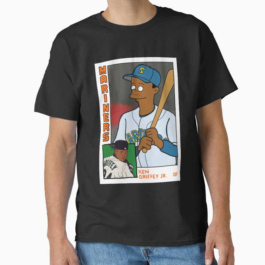Homer Bat Ken Griffey Jr Simpsons Parody T-Shirt - Graphic Print Men Women - T-Shirt, Sweatshirt, Hoodie