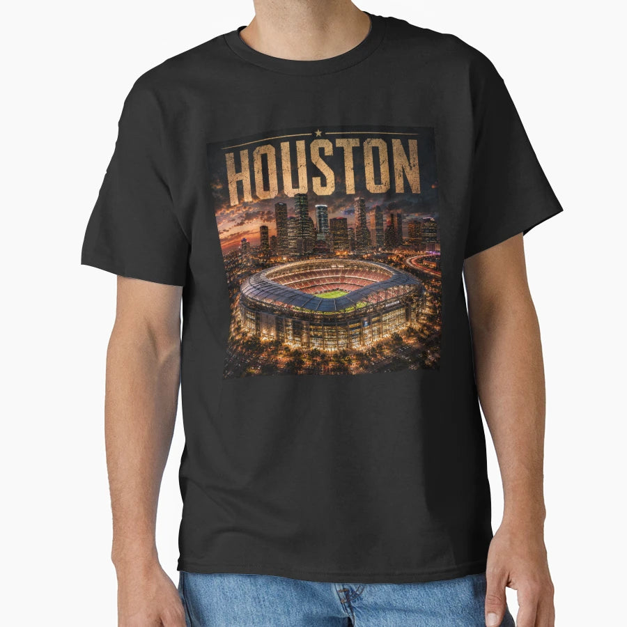 Houston Stadium Texas Cinematic Stadium T-Shirt - Aesthetic Graphic Unisex - T-Shirt, Sweatshirt, Hoodie