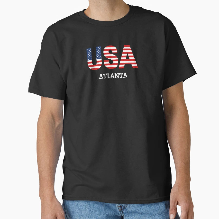 Atlanta Usa Flag T-Shirt - Custom Art Print for Adults - T-Shirt, Sweatshirt, Hoodie