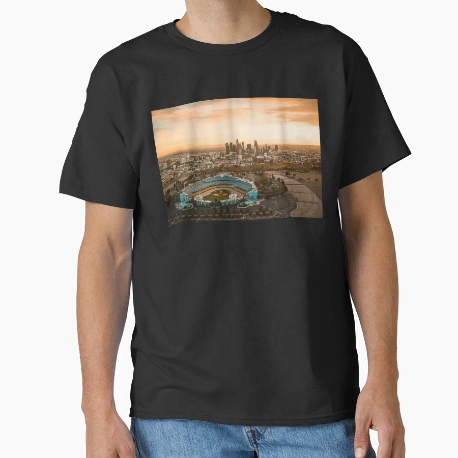 Dodger Stadium Downtown Los Angeles T-Shirt - Novelty Apparel Unisex - T-Shirt, Sweatshirt, Hoodie