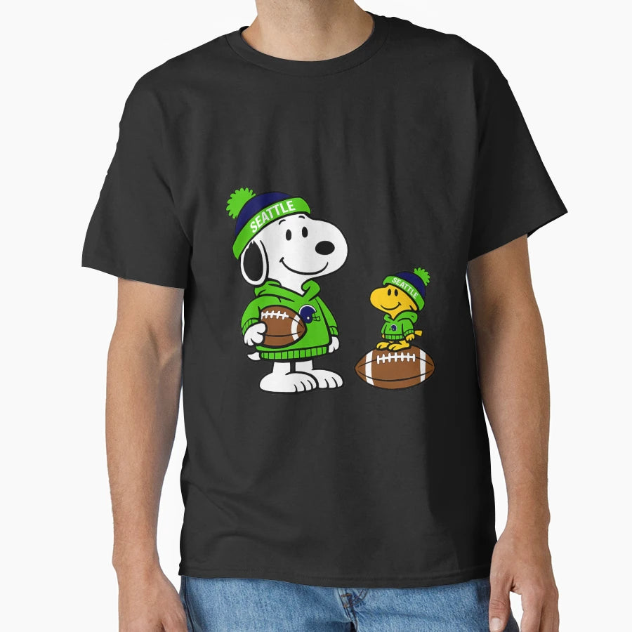 Seattle Seahawks Snoopy And T-Shirt - Fun Novelty Design Men Women - T-Shirt, Sweatshirt, Hoodie