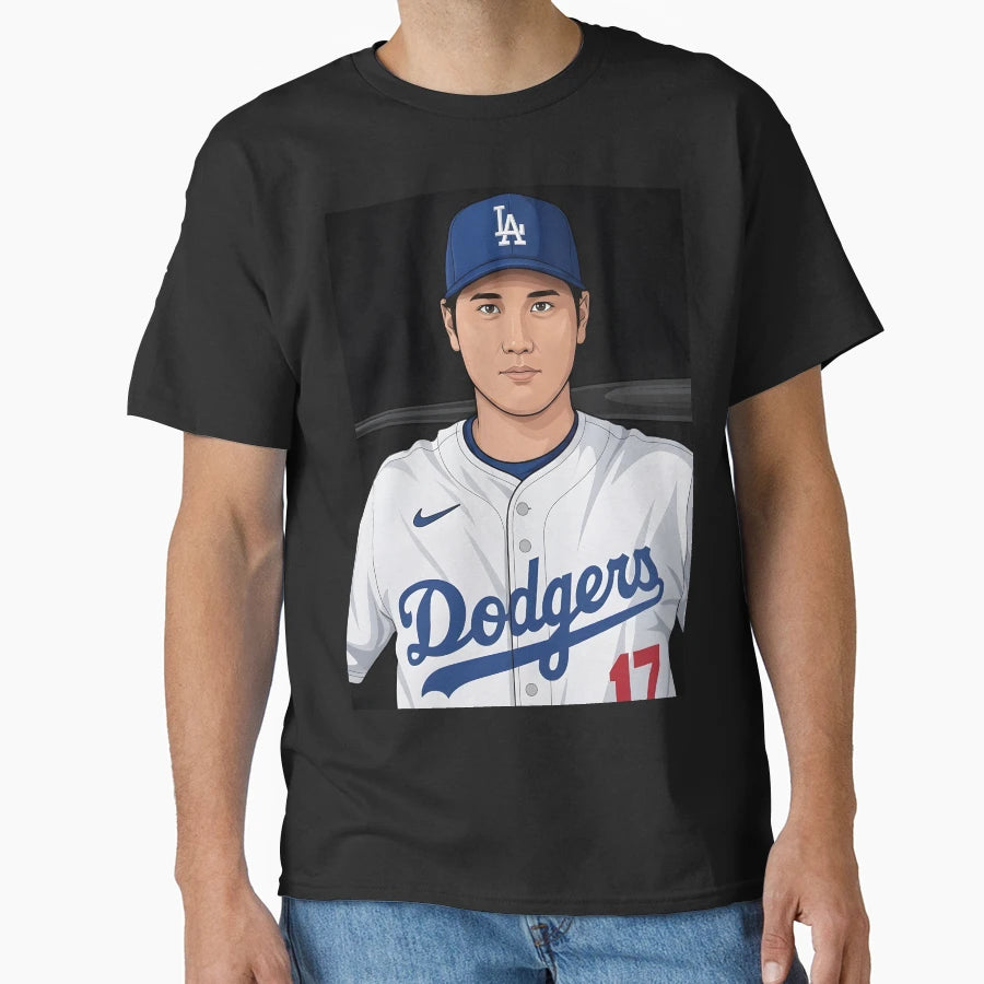 Shohei Ohtani Vector Illustration T-Shirt - Unique Graphic Unisex - T-Shirt, Sweatshirt, Hoodie