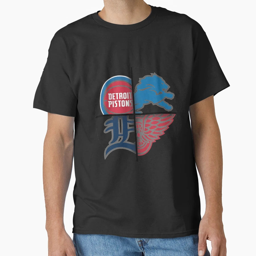 Detroits Sports Quad T-Shirt - Streetwear Style Unisex - T-Shirt, Sweatshirt, Hoodie