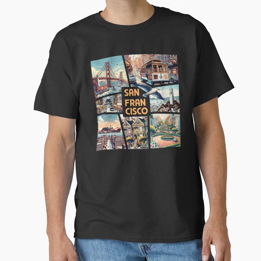 Usa City San Francisco Travel 1 T-Shirt - Fun Novelty Design Unisex - T-Shirt, Sweatshirt, Hoodie
