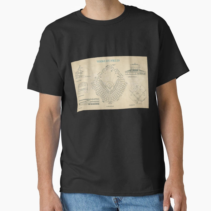 Wrigley Field Parchment T-Shirt - Minimalist Print Men Women - T-Shirt, Sweatshirt, Hoodie