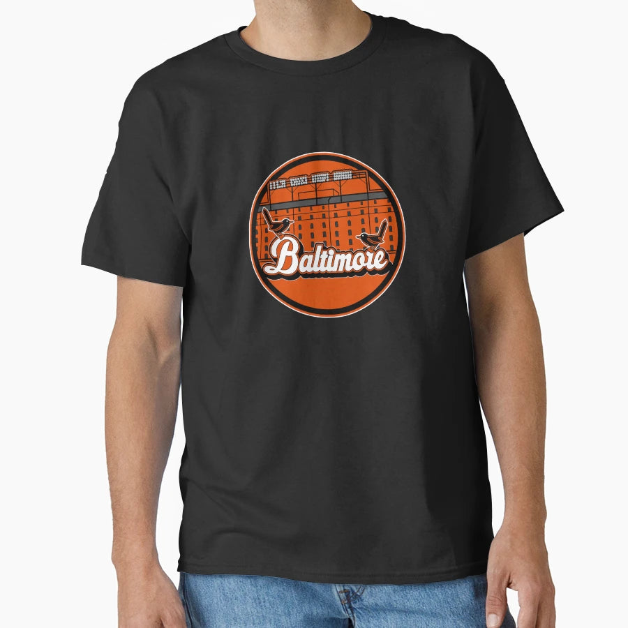 Baltimore Warehouse And Birds T-Shirt - Trendy Graphic Men Women - T-Shirt, Sweatshirt, Hoodie