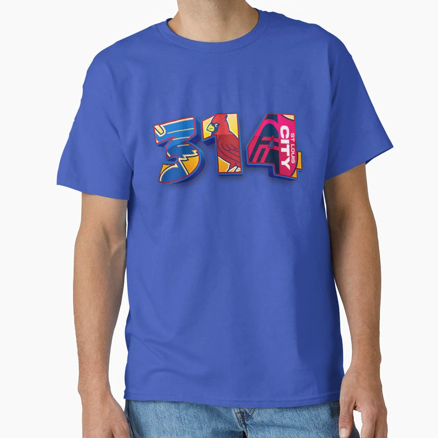 St Louis Area Code 314 Logos Inset T-Shirt - Minimalist Print Men Women - T-Shirt, Sweatshirt, Hoodie