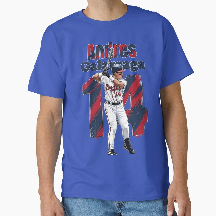 Andres Galarraga 14 Atlanta Baseball T-Shirt - Aesthetic Graphic Unisex - T-Shirt, Sweatshirt, Hoodie