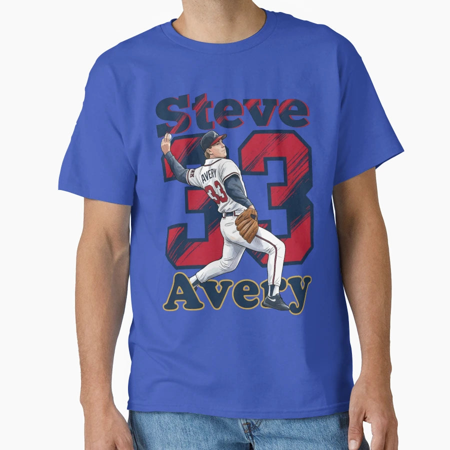 Steve Avery 33 Atlanta Baseball T-Shirt - Trendy Graphic for Adults - T-Shirt, Sweatshirt, Hoodie