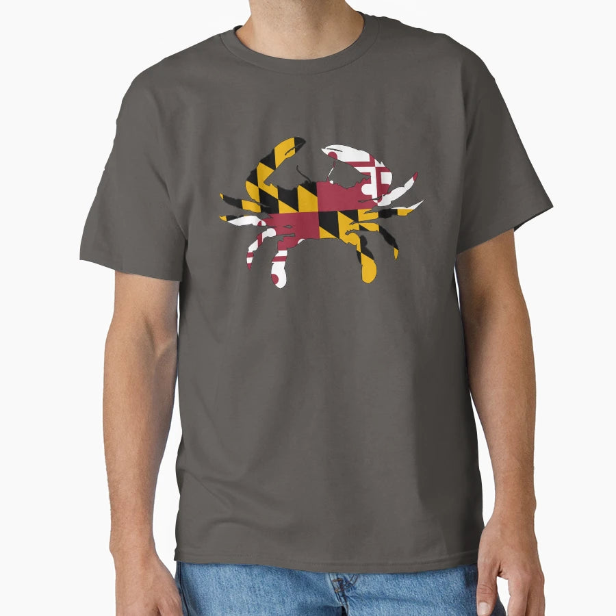 Maryland Flag Crab T-Shirt - Unique Graphic for Adults - T-Shirt, Sweatshirt, Hoodie