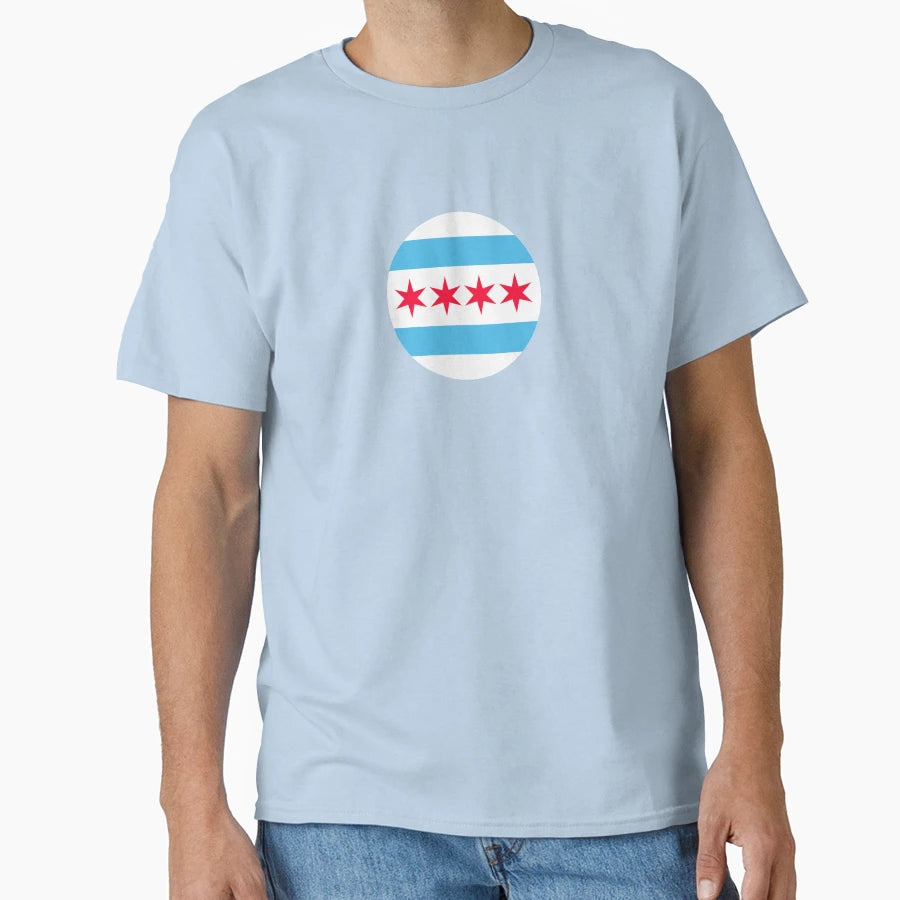 Chicago Flag Iconic Four Red Stars T-Shirt - Novelty Apparel Men Women - T-Shirt, Sweatshirt, Hoodie