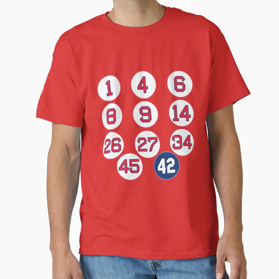 Sox Retired Numbers T-Shirt - Custom Art Print for Adults - T-Shirt, Sweatshirt, Hoodie