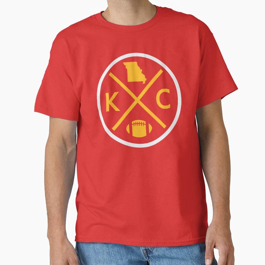 Kansas City Football Emblem Kc T-Shirt - Unique Graphic Men Women - T-Shirt, Sweatshirt, Hoodie