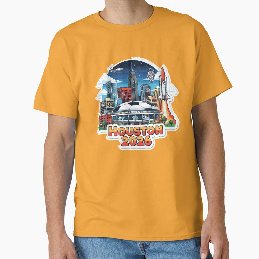 Houston 2026 Space City Soccer T-Shirt - Fun Novelty Design for Adults - T-Shirt, Sweatshirt, Hoodie