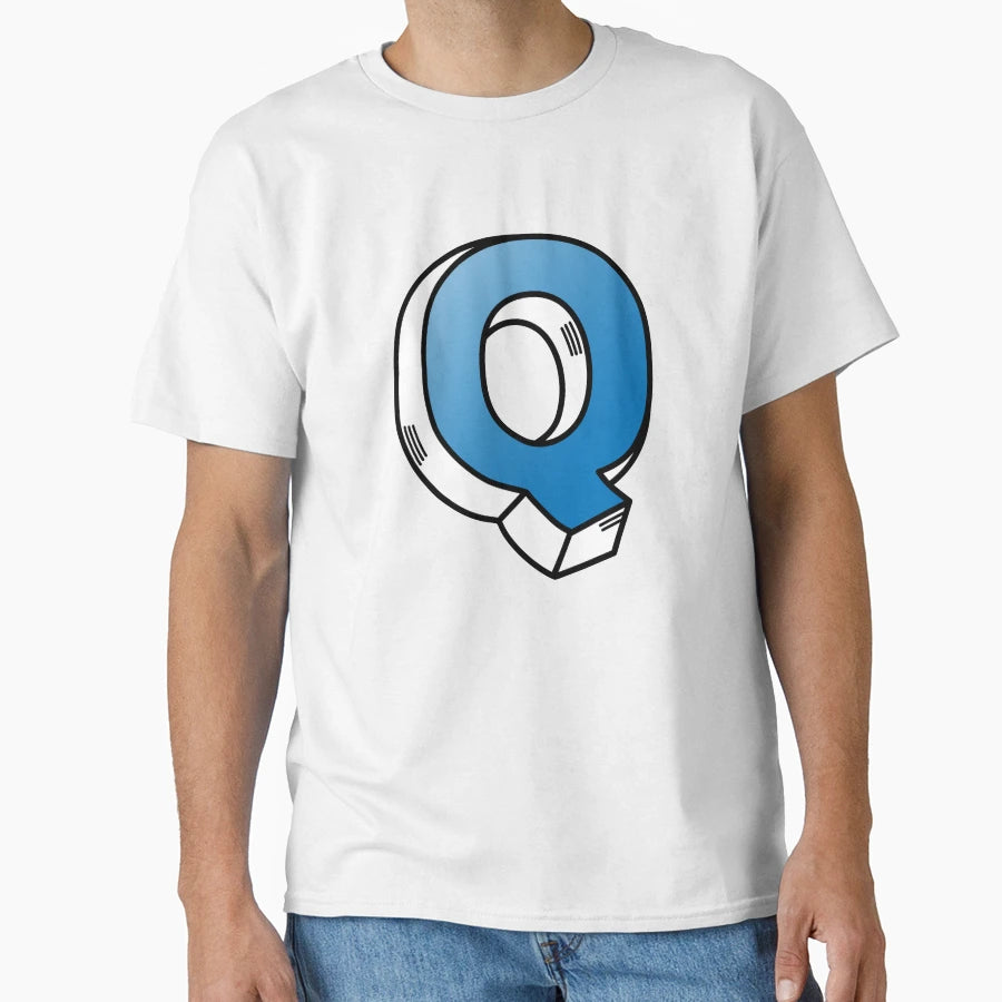 Letter Q Blue T-Shirt - Unique Graphic Men Women - T-Shirt, Sweatshirt, Hoodie