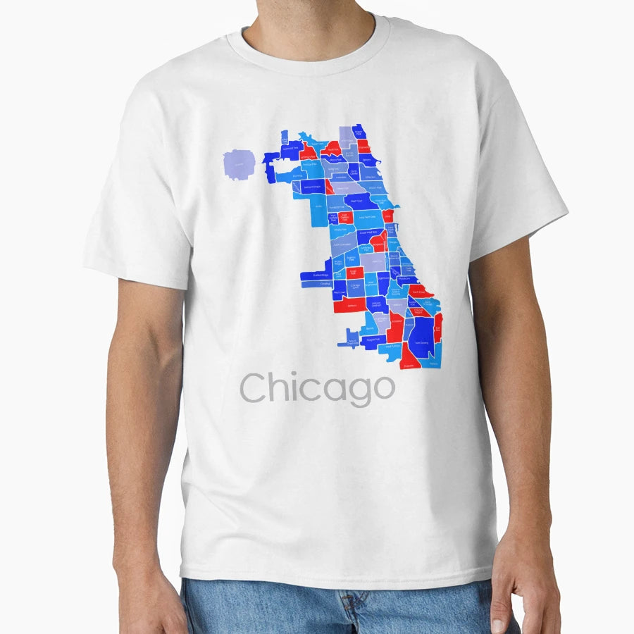 Chicago Red Blue T-Shirt - Trendy Graphic Men Women - T-Shirt, Sweatshirt, Hoodie