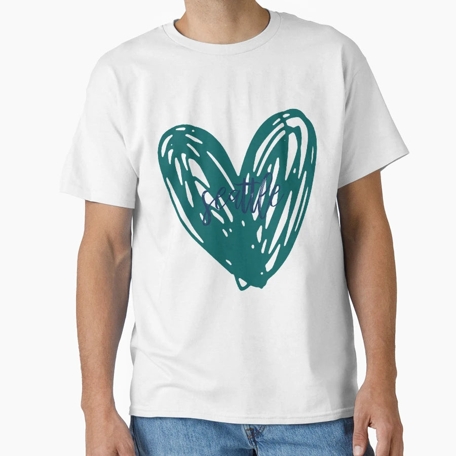 Seattle Heart T-Shirt - Minimalist Print Men Women - T-Shirt, Sweatshirt, Hoodie