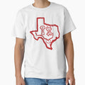 Red Tx Eyes Texas Grunge Smiling Face T-Shirt - Graphic Print Men Women - T-Shirt, Sweatshirt, Hoodie
