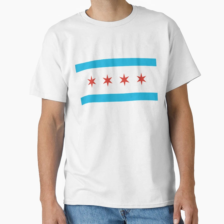 Chicago Flag T-Shirt - Minimalist Print Unisex - T-Shirt, Sweatshirt, Hoodie