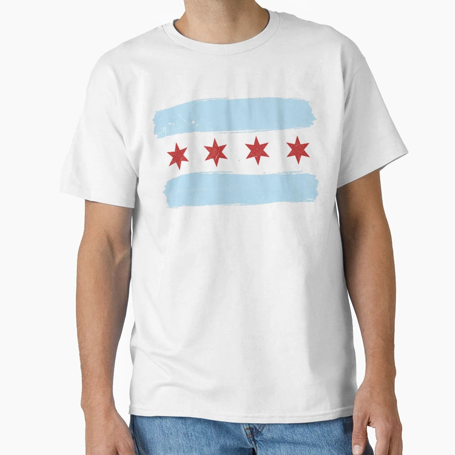 Chicago Flag T-Shirt - Novelty Apparel for Adults - T-Shirt, Sweatshirt, Hoodie