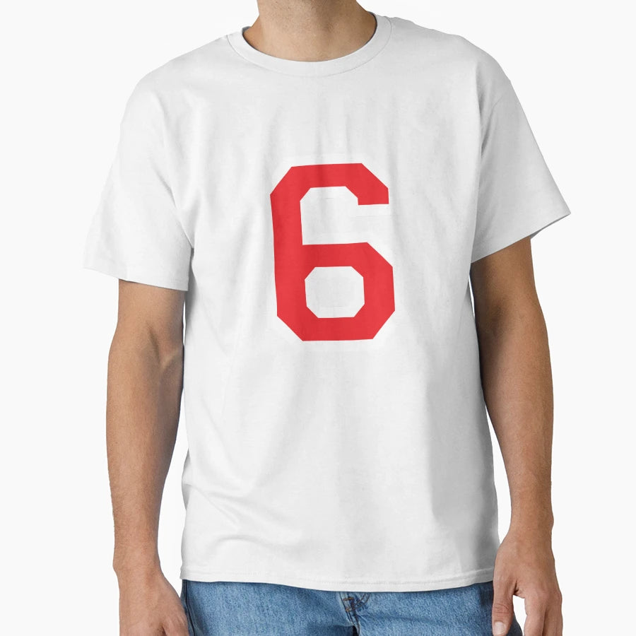 Jersey Uniform Number 6 Block T-Shirt - Novelty Apparel Men Women - T-Shirt, Sweatshirt, Hoodie