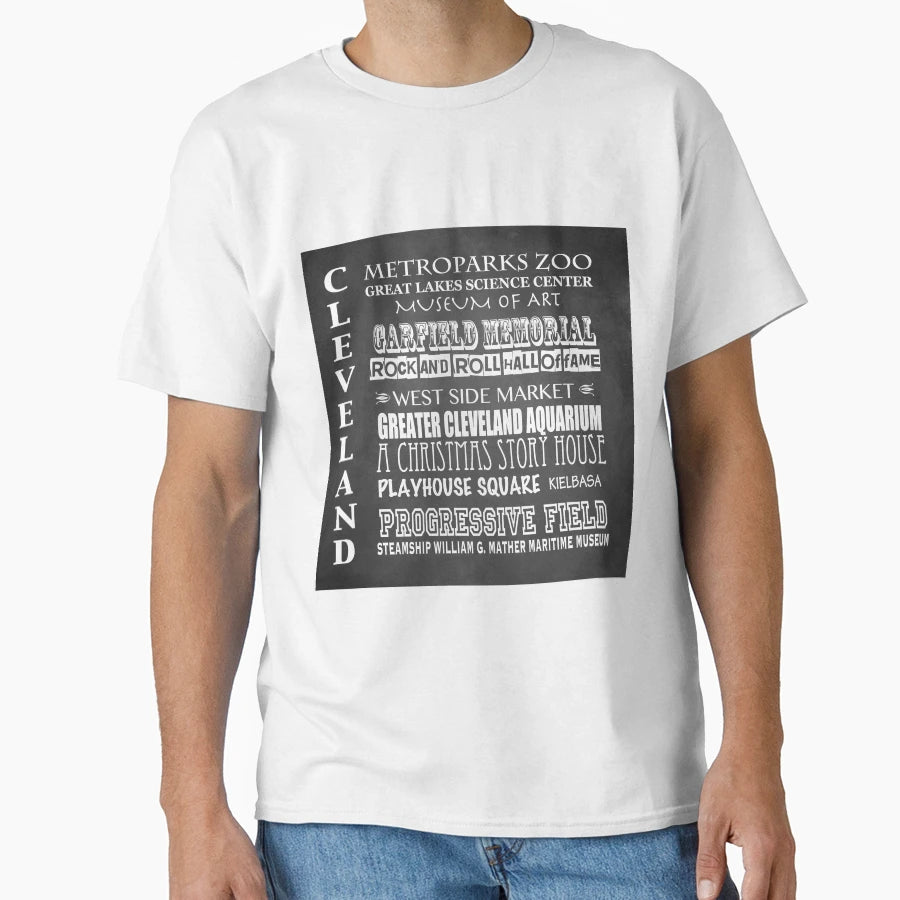 Cleveland Ohio Famous Landmarks T-Shirt - Custom Art Print Unisex - T-Shirt, Sweatshirt, Hoodie