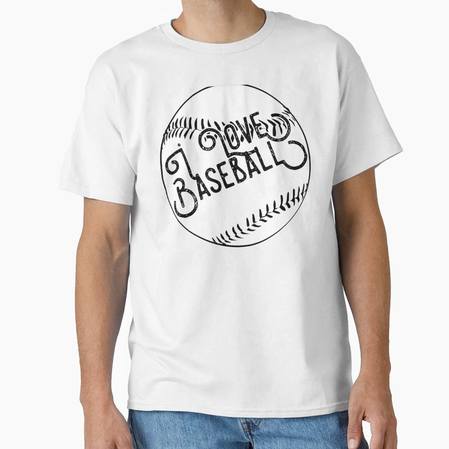 I Love Baseball T-Shirt - Aesthetic Graphic for Adults - T-Shirt, Sweatshirt, Hoodie
