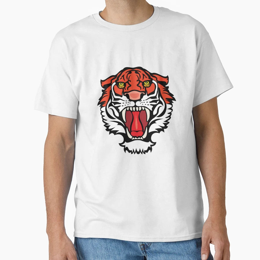 Red Tiger Face Art T-Shirt - Trendy Graphic Unisex - T-Shirt, Sweatshirt, Hoodie