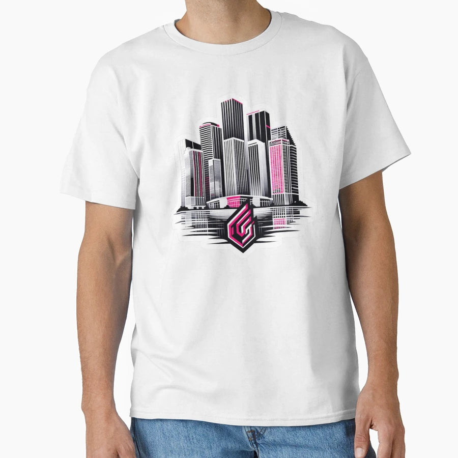 Geometric Miami Skyline T-Shirt - Casual Everyday Wear Unisex - T-Shirt, Sweatshirt, Hoodie