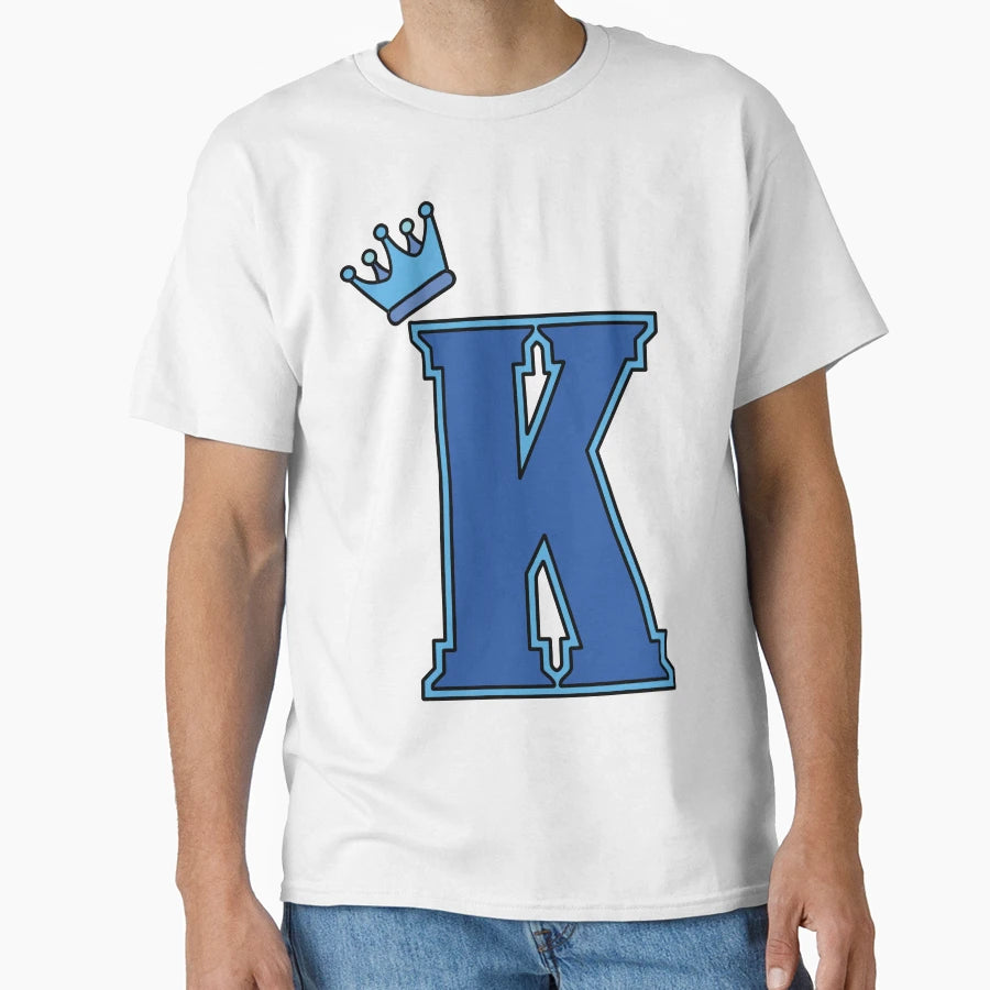 Blue Letter K T-Shirt - Casual Everyday Wear Men Women - T-Shirt, Sweatshirt, Hoodie