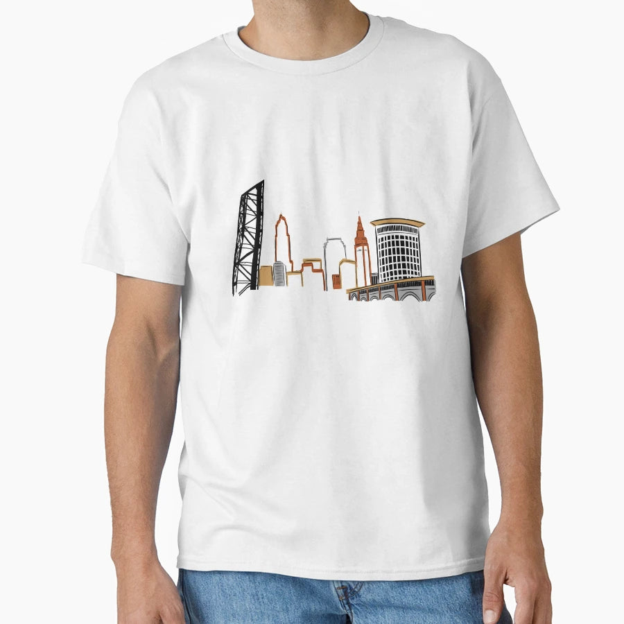 Cleveland City Skyline T-Shirt - Novelty Apparel Unisex - T-Shirt, Sweatshirt, Hoodie