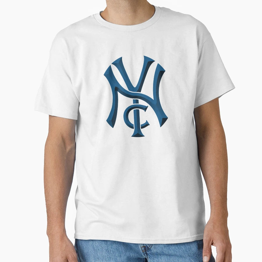 Nyc Emboss Dark Blue T-Shirt - Graphic Print Unisex - T-Shirt, Sweatshirt, Hoodie