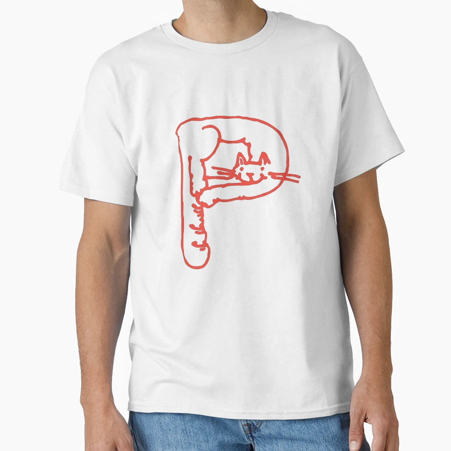 Cat Initial Monogram P T-Shirt - Casual Everyday Wear Unisex - T-Shirt, Sweatshirt, Hoodie