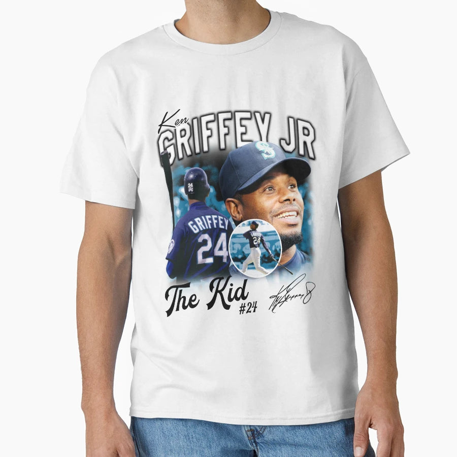 Ken Griffey Jr Baseball Signature T-Shirt - Trendy Graphic for Adults - T-Shirt, Sweatshirt, Hoodie