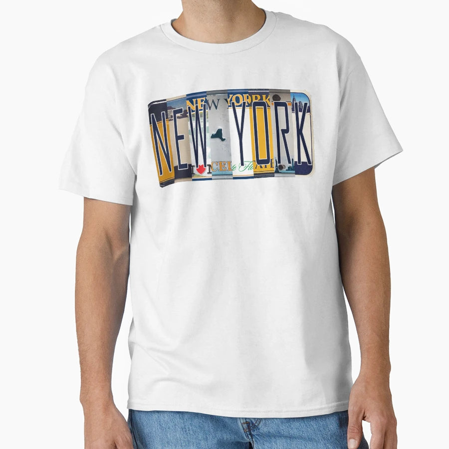 New York License Plates T-Shirt - Minimalist Print for Adults - T-Shirt, Sweatshirt, Hoodie