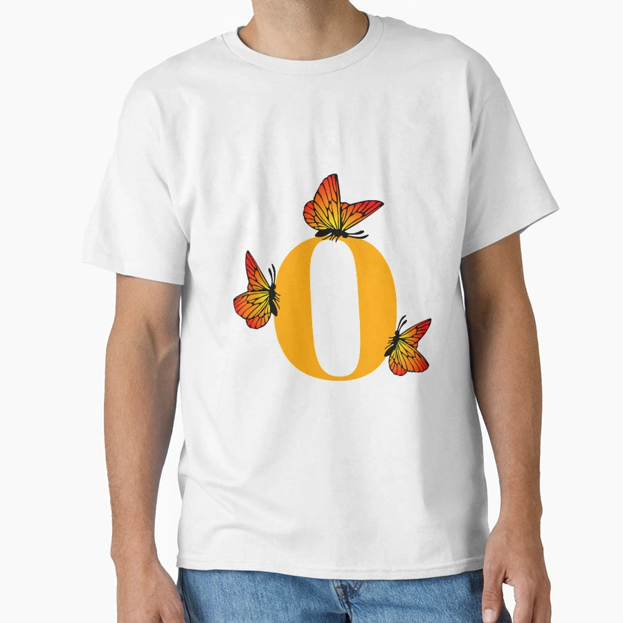 Letter O Alphabet Monogram Butterfly T-Shirt - Trendy Graphic Unisex - T-Shirt, Sweatshirt, Hoodie