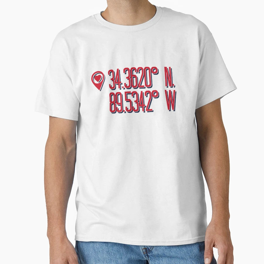 Vaught Hemingway Stadium Coordinates T-Shirt - Trendy Graphic for Adults - T-Shirt, Sweatshirt, Hoodie