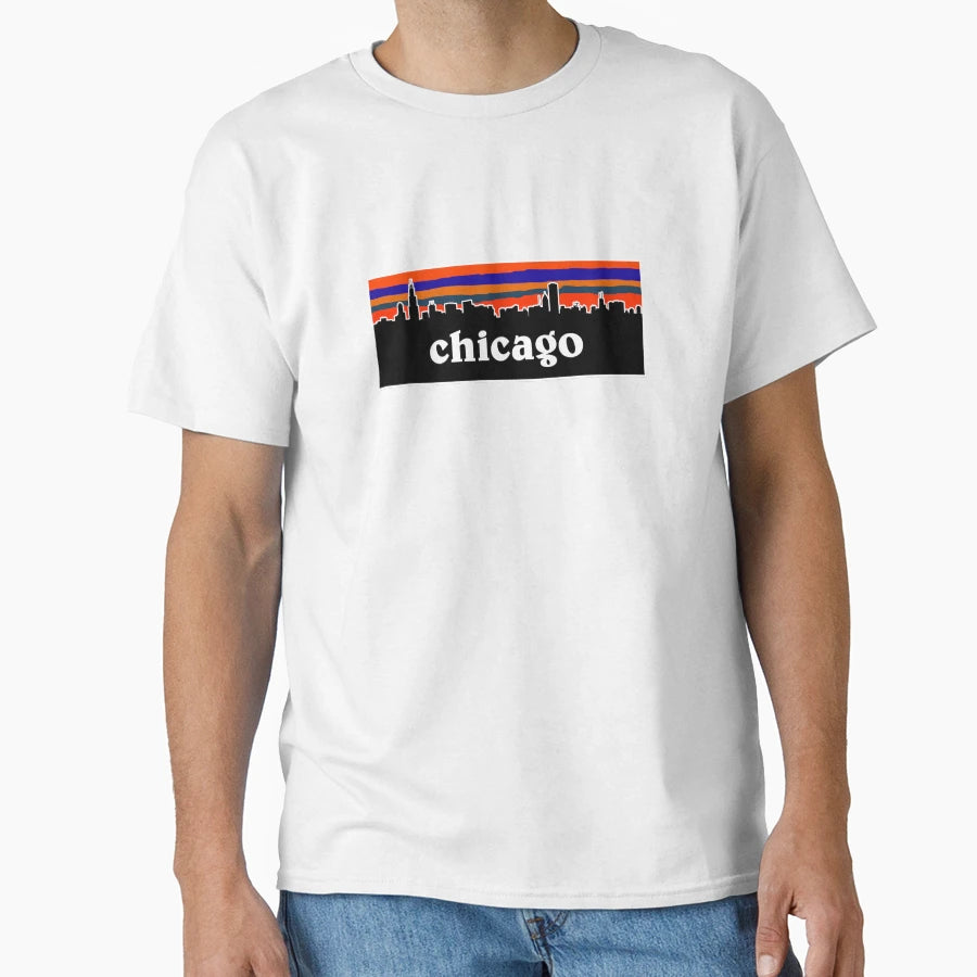 Chicago Cityscape Football T-Shirt - Streetwear Style Men Women - T-Shirt, Sweatshirt, Hoodie