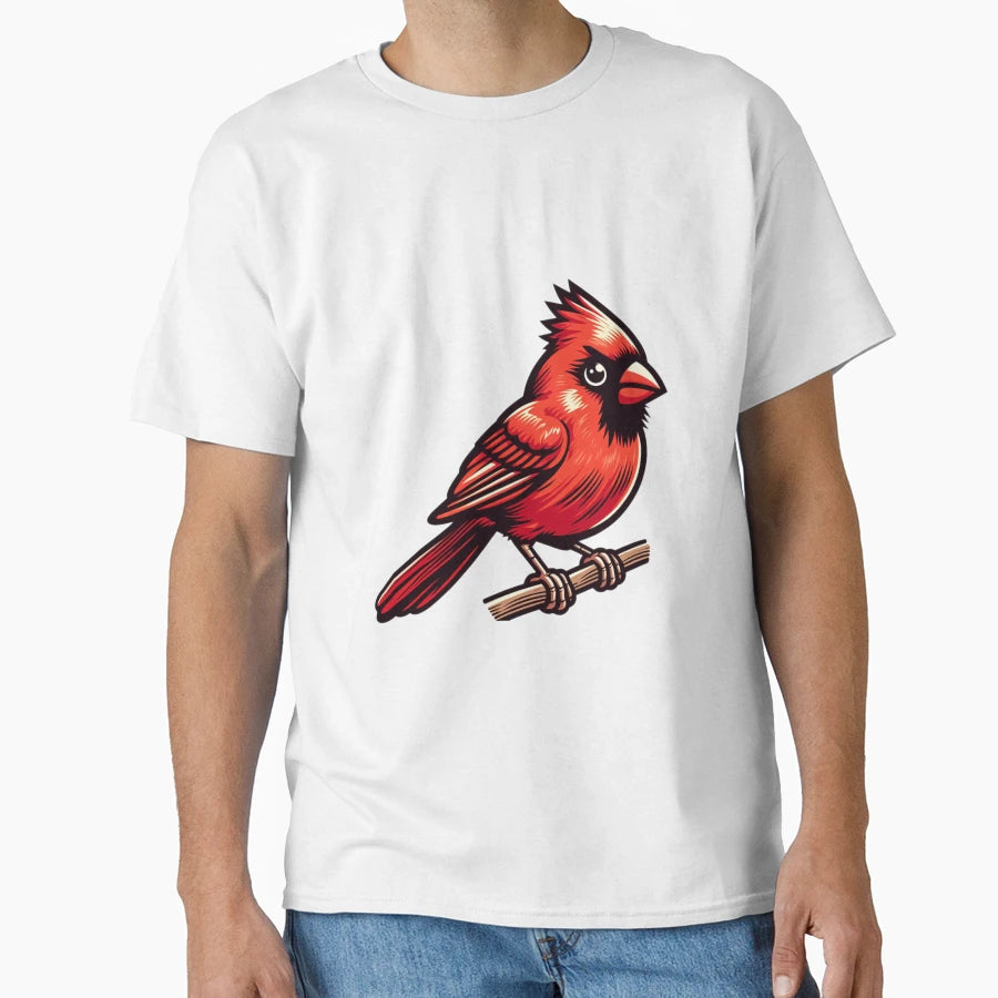 Northern Cardinal Bird T-Shirt - Custom Art Print for Adults - T-Shirt, Sweatshirt, Hoodie