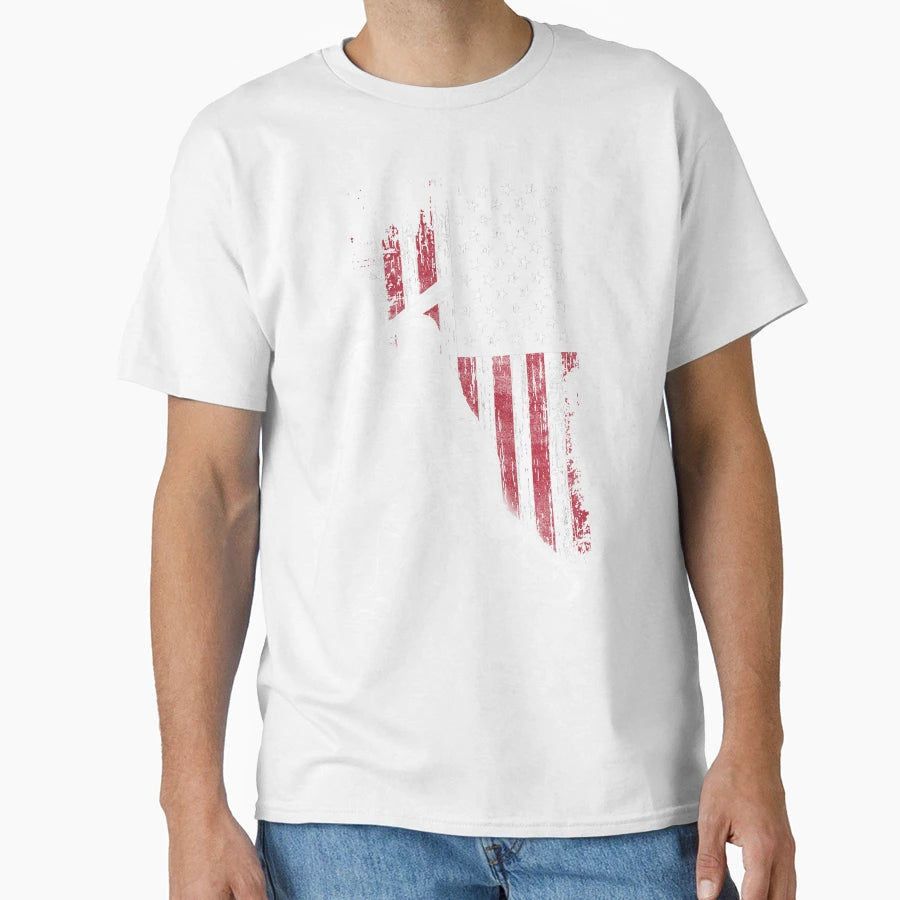 American Flag Baseball Player Batter T-Shirt - Aesthetic Graphic Men Women - T-Shirt, Sweatshirt, Hoodie