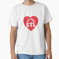 St Louis Heart Cardinals Colors T-Shirt - Aesthetic Graphic Men Women - T-Shirt, Sweatshirt, Hoodie