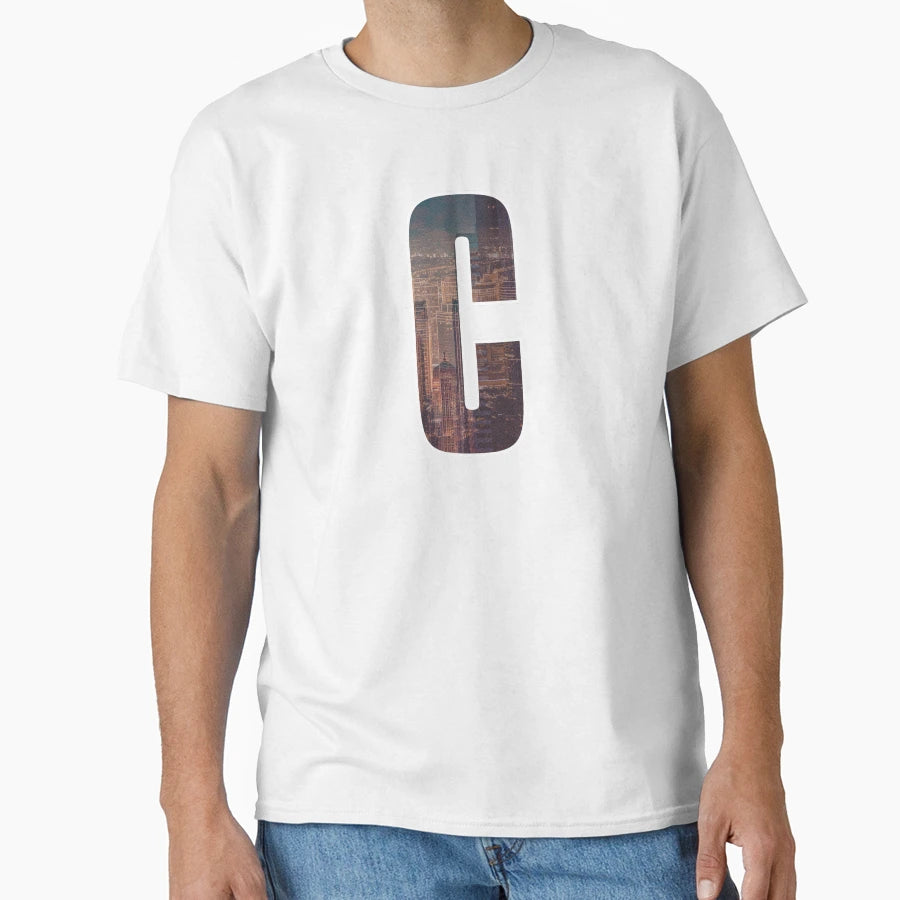 Letter C City Art T-Shirt - Fun Novelty Design for Adults - T-Shirt, Sweatshirt, Hoodie