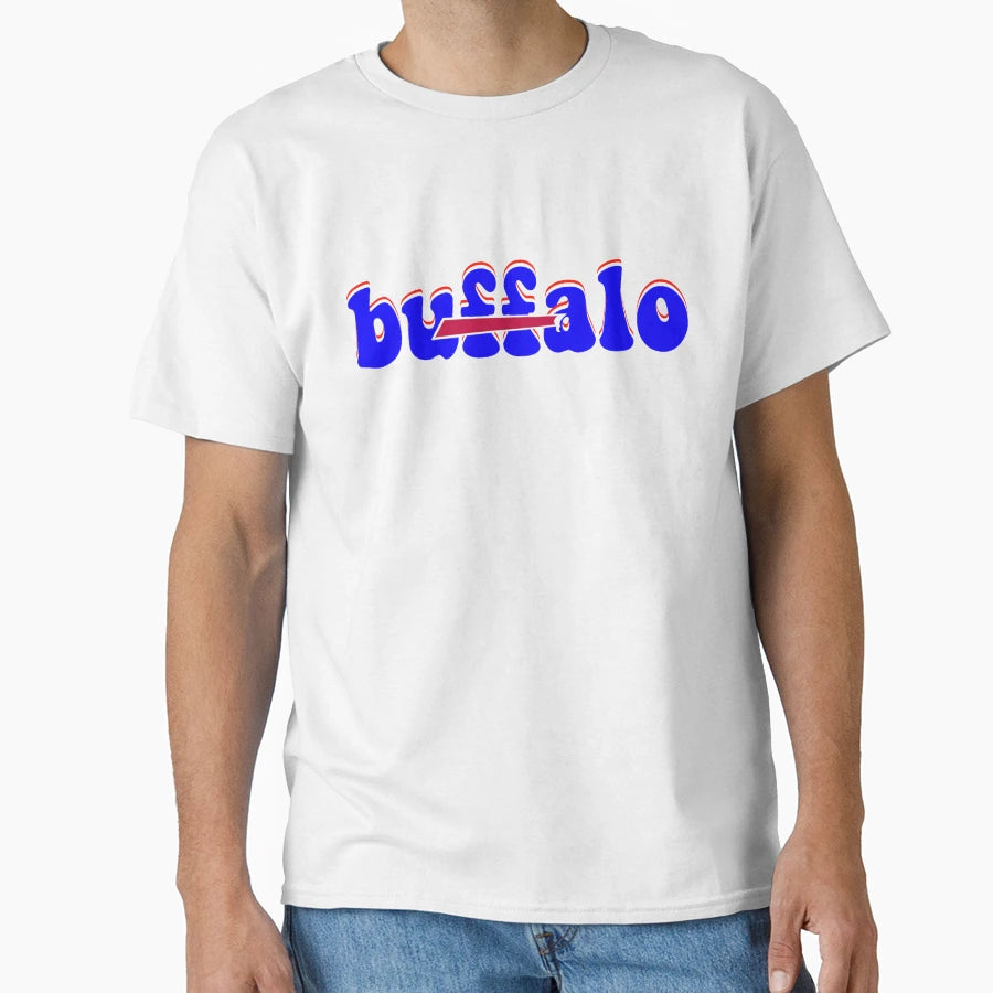 Buffalo Bills Groovy Font T-Shirt - Graphic Print Unisex - T-Shirt, Sweatshirt, Hoodie